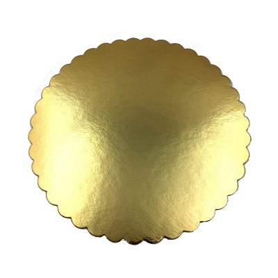 Krążek złoty KARBOWANY sztywny, podkład pod tort 38cm 10 sztuk