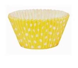 CUPCAKE  ŻÓŁTE w kropki 60x52mm 360 sztuk