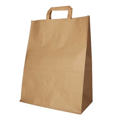 Torba papierowa z uchem płaskim szara 240x100x320 TKU-6 250 sztuk