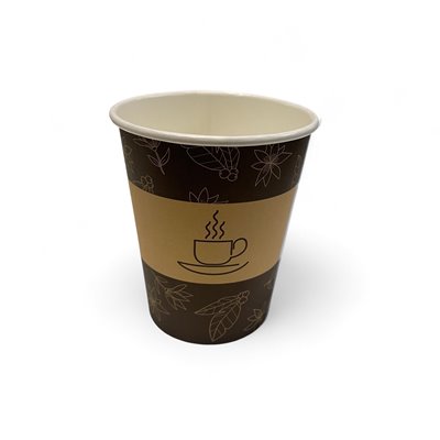 Kubek papierowy kolor - brązowy + nadruk 420ml 100% EKO 50 sztuk