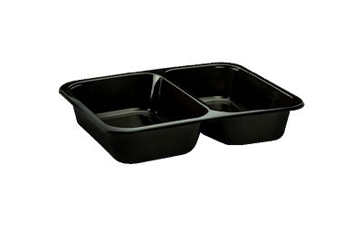 Pojemnik czarny 2-dzielny 227x178x30mm PP KGL 50 sztuk