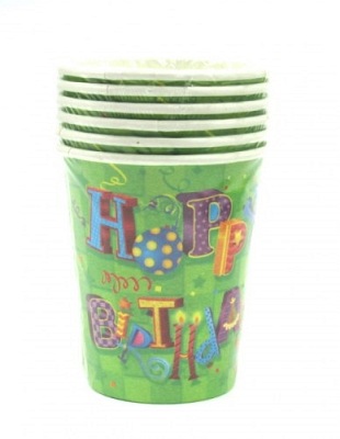 KUBEK PAPIEROWY ,, HAPPY BIRTHDAY '' 260 ML   55-14  6 SZTUK