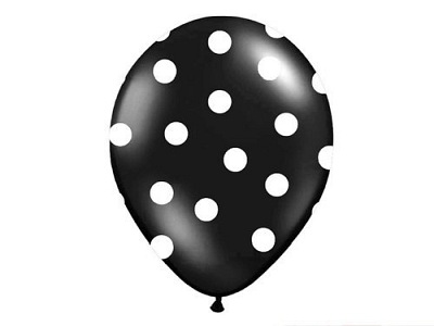 BALON - Białe Kropki, Black Pastel, 14-223-025B