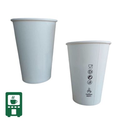 Kubek papierowy biały 300ml 0% plastic - vending  50 sztuk