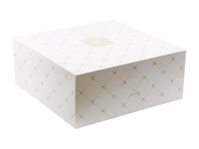 Pudełko cukiernicze klejone - nadruk rozeta 260x260x120mm 42094 15 sztuk