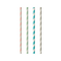 SŁOMKI PAPIEROWE 6MM/20CM MIX KOLOR PASKI 87011 A'100