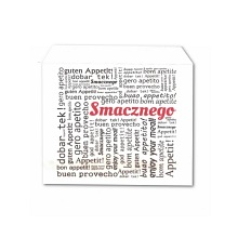 Opakowanie na frytki papierowe białe - Smacznego 115x100mm 200 sztuk