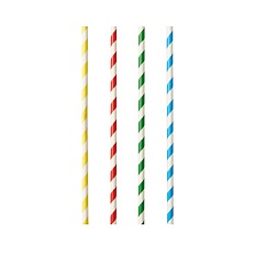 SŁOMKI PAPIEROWE 8MM/21CM KOLOROWE PASKI SHAKE 87512 A'100