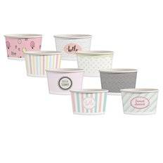 Miska papierowa do lodów nadruk pastele 245ml 31181 25 sztuk