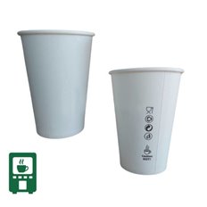 Kubek papierowy biały 300ml 0% plastic - vending  50 sztuk