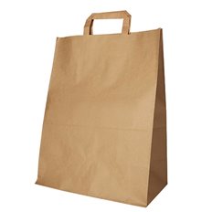 Torba papierowa z uchem płaskim szara 180x110x265 mm  TKU-5 250 sztuk