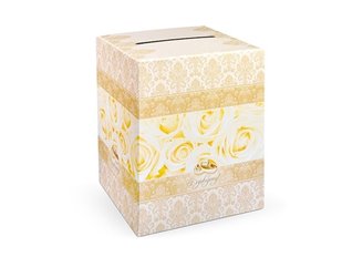 Pudełko na koperty telegramy ślubne - złote PUDT 1